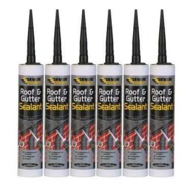 Roof & Gutter Waterproof Adhesive Sealant Black Pack of 6
