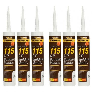 General Purpose Building Mastic Sealant 285ml 115 GG Waterproof Mastic Pack of 6