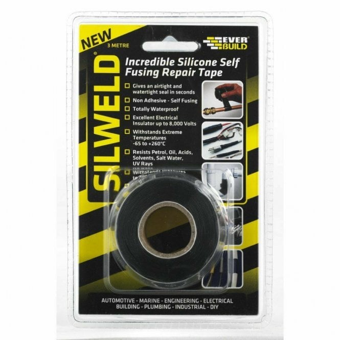 Sika Silweld Silicone Repair Tape Black 3 Meter Hose Air Pipe Watertight