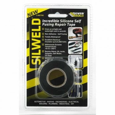 Silweld Silicone Repair Tape Black 3 Meter Hose Air Pipe Watertight