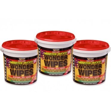 Wonder Wipes Monster 500 Wipe Tub Hand Cleaning Wipe Multi-Purpose 3 Tubs