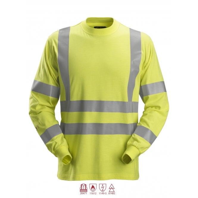 Snickers 2461 ProtecWork, Long Sleeve T-Shirt, High-Vis Class 3