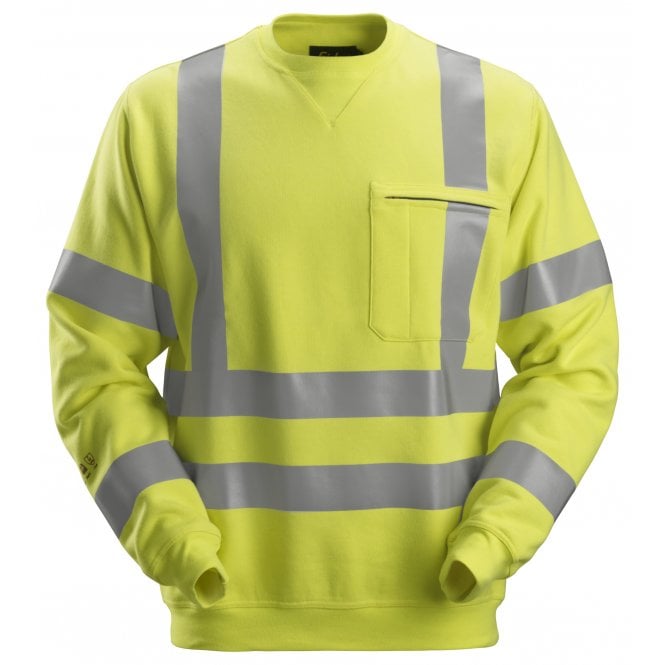 Snickers 2863 ProtecWork Sweatshirt- High-Vis Yellow Class 3