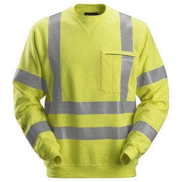 2863 ProtecWork Sweatshirt- High-Vis Yellow Class 3