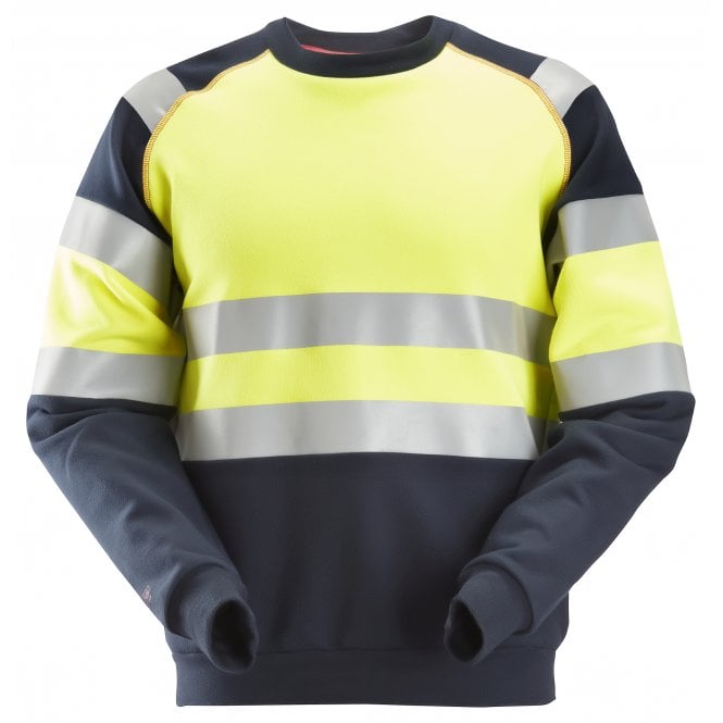 Snickers 2869 ProtecWork Sweatshirt - Navy/Hi-Vis Yellow Class 1