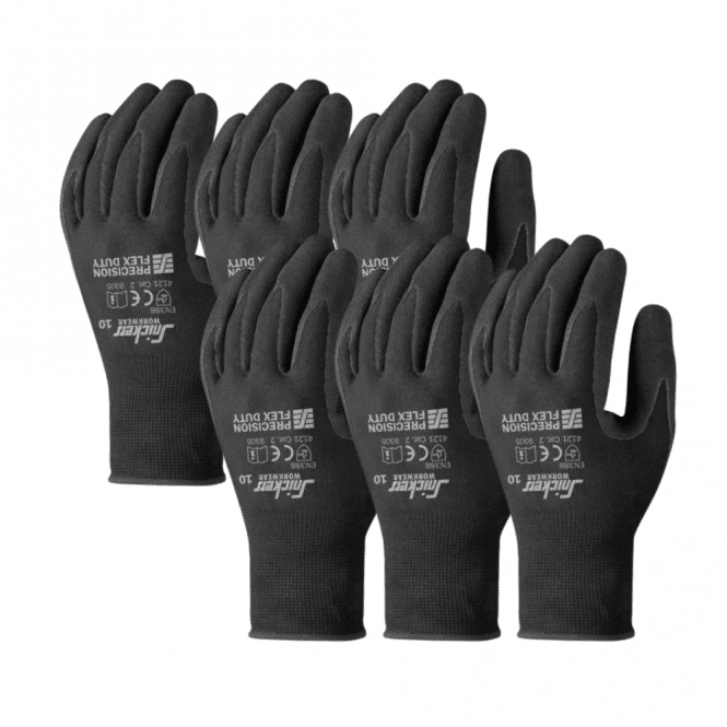 Snickers 6 x Pairs 9305 Precision Flex Duty Gloves Size 9