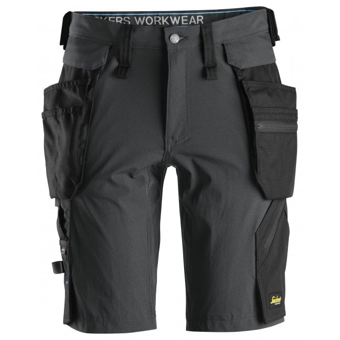 Snickers 6108 Steel Grey/Black Litework Shorts+ Detachable Holster Pockets