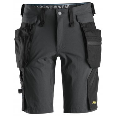 6108 Steel Grey/Black Litework Shorts+ Detachable Holster Pockets