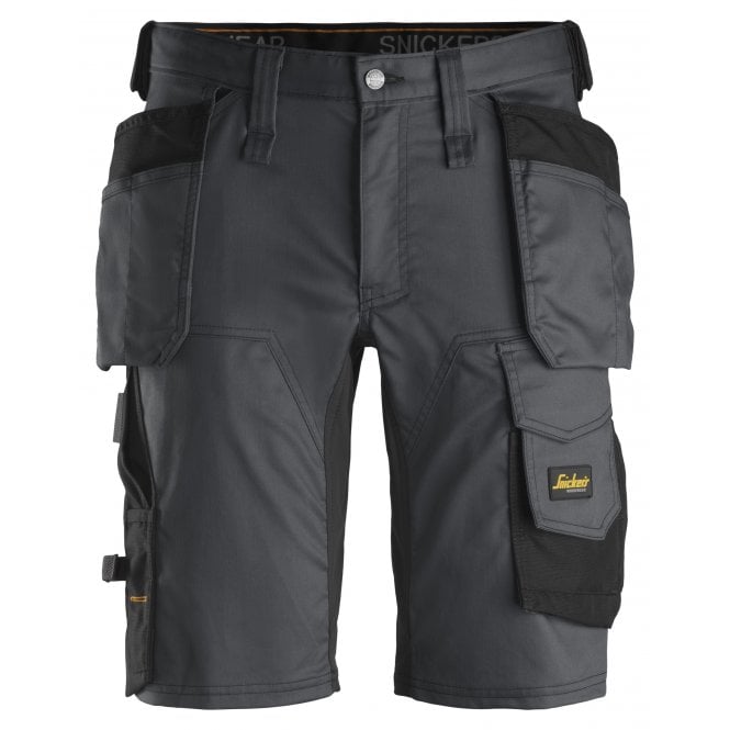 Snickers 6141 Grey/Black Allroundwork Stretch Slim Shorts