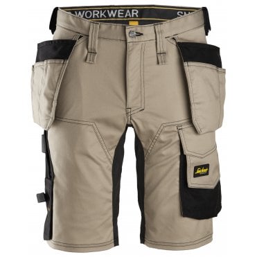 6141 Khaki/Black Allroundwork Stretch Slim Shorts