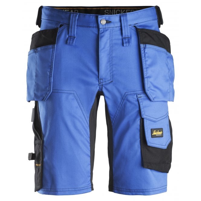 Snickers 6141 True Blue/Black Allroundwork Stretch Slim Shorts