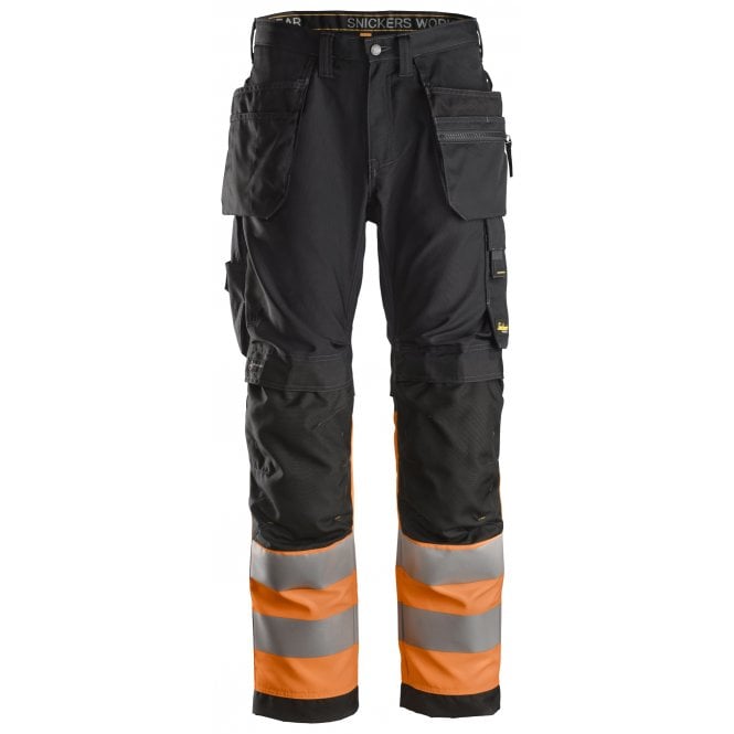 Snickers 6233 AllroundWork, High-Vis Work Trousers+ Holster Pockets Class 1