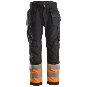 6233 AllroundWork, High-Vis Work Trousers+ Holster Pockets Class 1