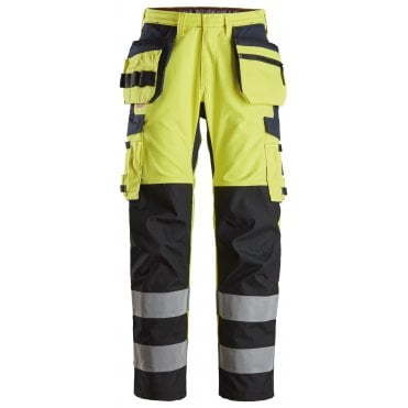 6264 ProtecWork, Trousers Reinforced Shin, Holster Pockets High-Vis Class 2