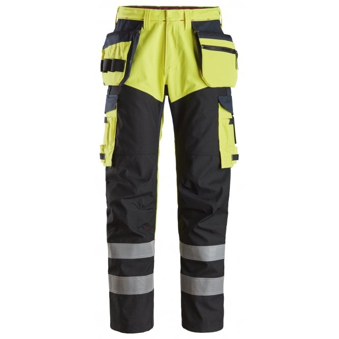 Snickers 6265 ProtecWork, Trousers Reinforced front of leg, Holster Pockets High-Vis Class 1
