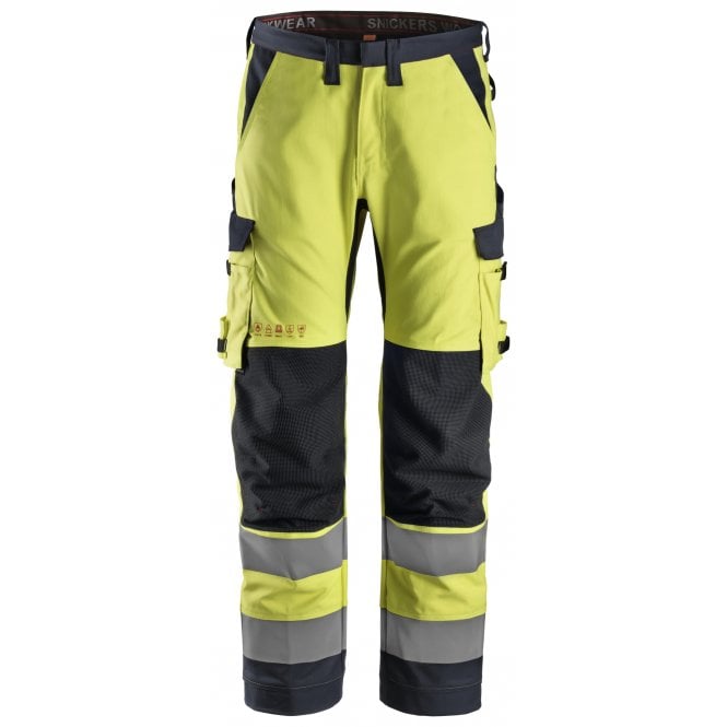 Snickers 6361 ProtecWork, Work Trousers Equal Leg Pockets, High-Vis Class 2