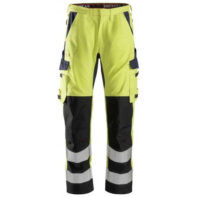 Snickers 6364 ProtecWork, Trousers Reinforced Shin, High-Vis Class 2