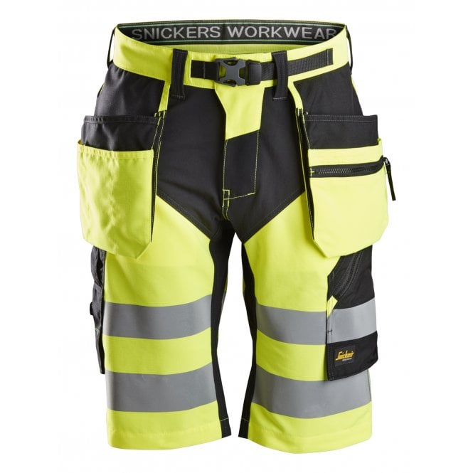 Snickers 6933 FlexiWork, High-Vis Shorts+ Holster Pockets Class 1