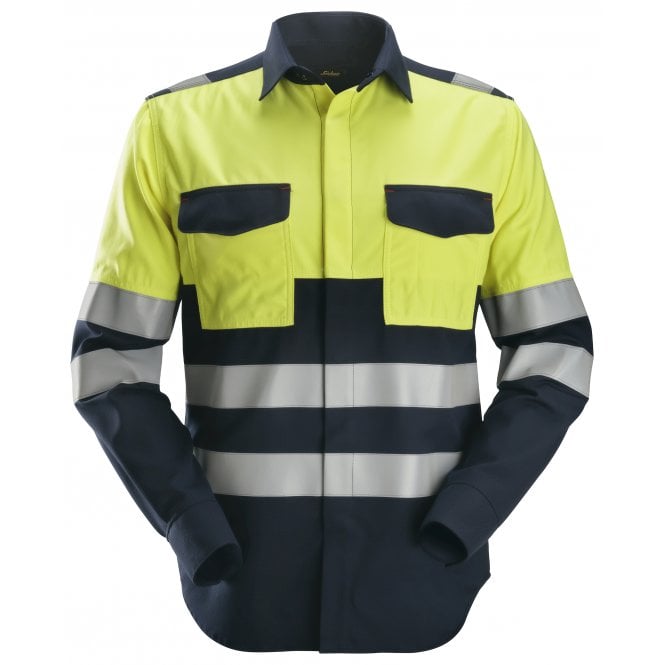 Snickers 8563 ProtecWork, Long Sleeve Welding Shirt, High-Vis Class 1