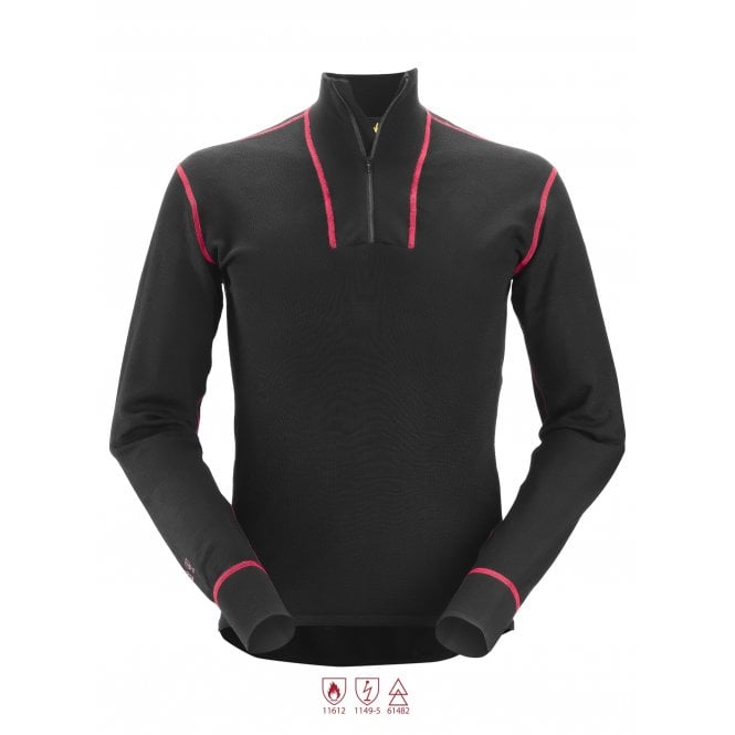 Snickers 9462 ProtecWork, Half Zip Wool Long Sleeve Shirt