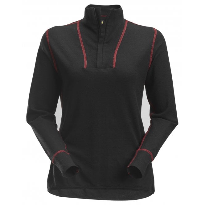 Snickers 9476 ProtecWork, Women's Half Zip Wool Long Sleeve Shirt