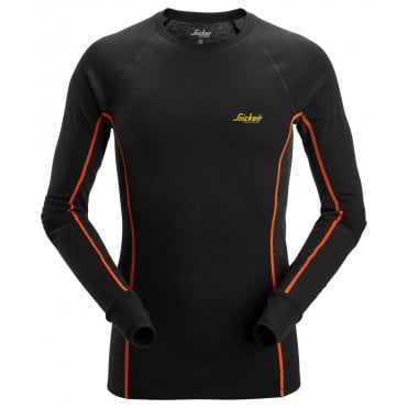 9480 Black/Grey Merino Base Layer Stay Warm Top