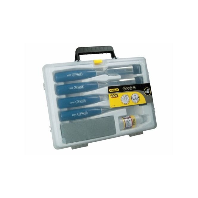 Stanley 4-Piece Bevel Edge Chisel & Oilstone Set STA016130