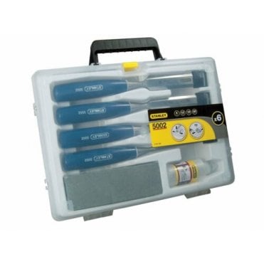 4-Piece Bevel Edge Chisel & Oilstone Set STA016130
