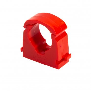 15mm Hinged Pipe Clips Red (20 Pack)