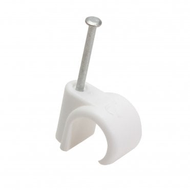 15mm Nail In Pipe Clips White