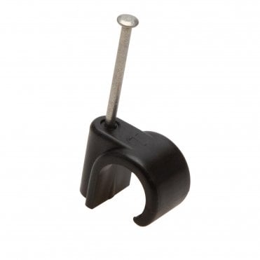 28mm Nail In Pipe Clips Black