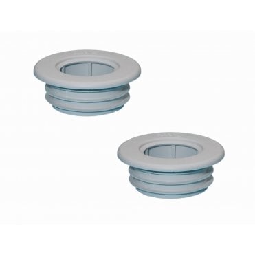 PipeSnug Easy Fit Collar & Seal for 32mm Waste Pipe WHITE - 2 Pack