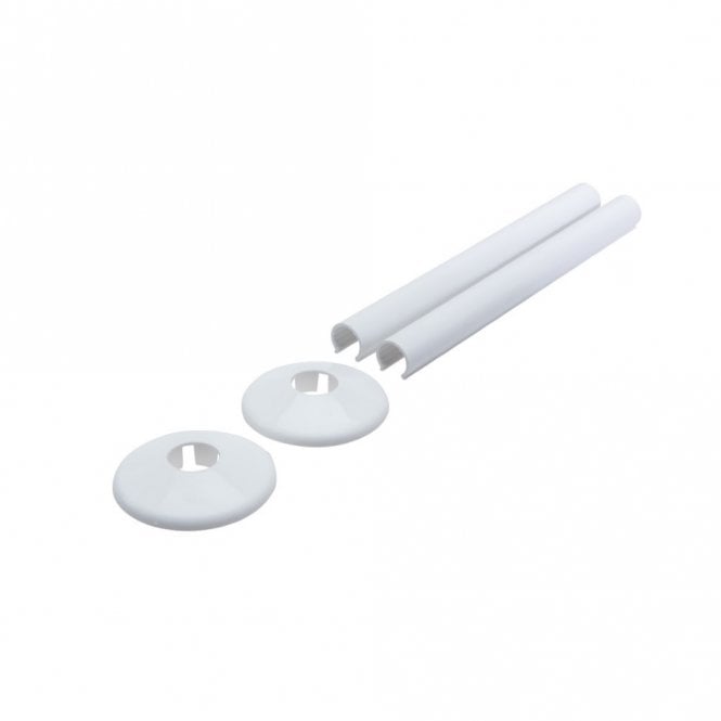Talon Snappit 200mm Radiator Pipe Covers & Collars Pack White ACSNW/K2