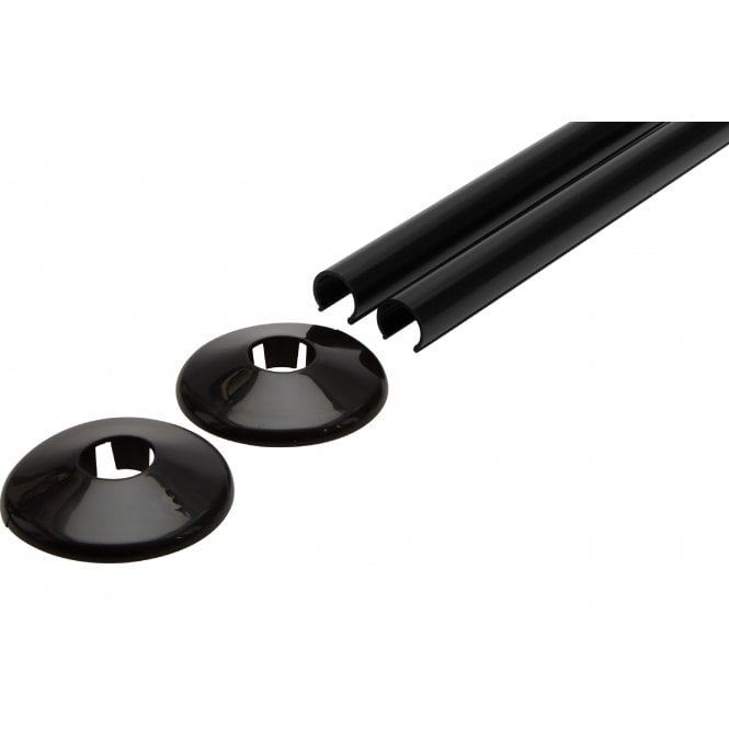 Talon Snappit 500mm Radiator Pipe Covers & Collars Pack Black ACSNB/K1