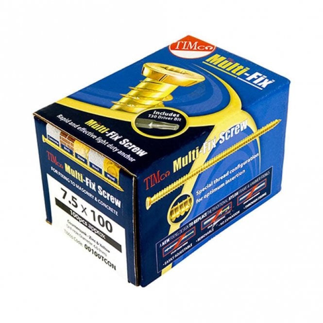 Timco 7.5mm Zyp Multi-Fix Concrete Screws Box of 100