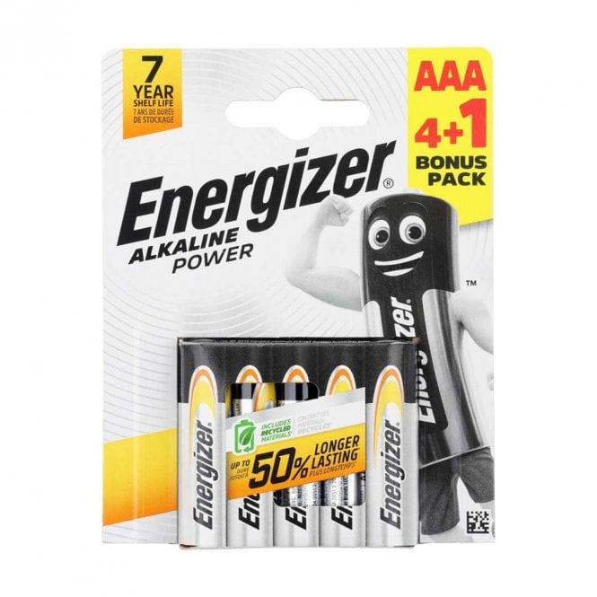 Timco Energizer Alkaline Power AAA Batteries - Pack of 5