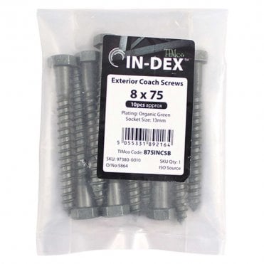 Hex Head Coach Screws DIN 571 (10pc)