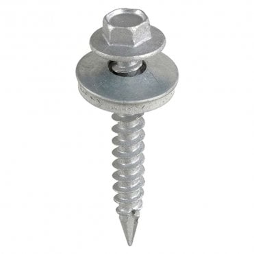 Slash Point Hex Exterior Screws with 16mm Washer (100pc)
