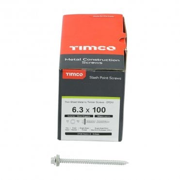 Slash Point Hex Exterior Screws with 16mm Washer (100pc)