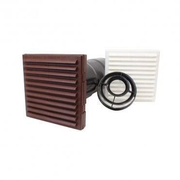 127 x 350mm Brown AeroCore Thro-Wall Vent Set - Baffle