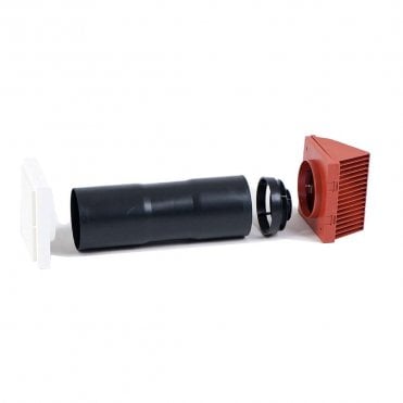 127 x 350mm Terracotta AeroCore Thro-Wall Vent Set - Cowl & Baffle