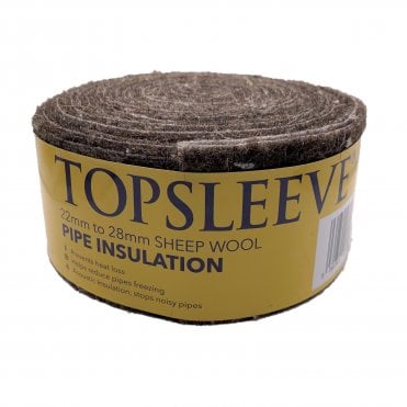 22/28mm Stitched Wool Pipe Lagging - 70mm x 7.2m