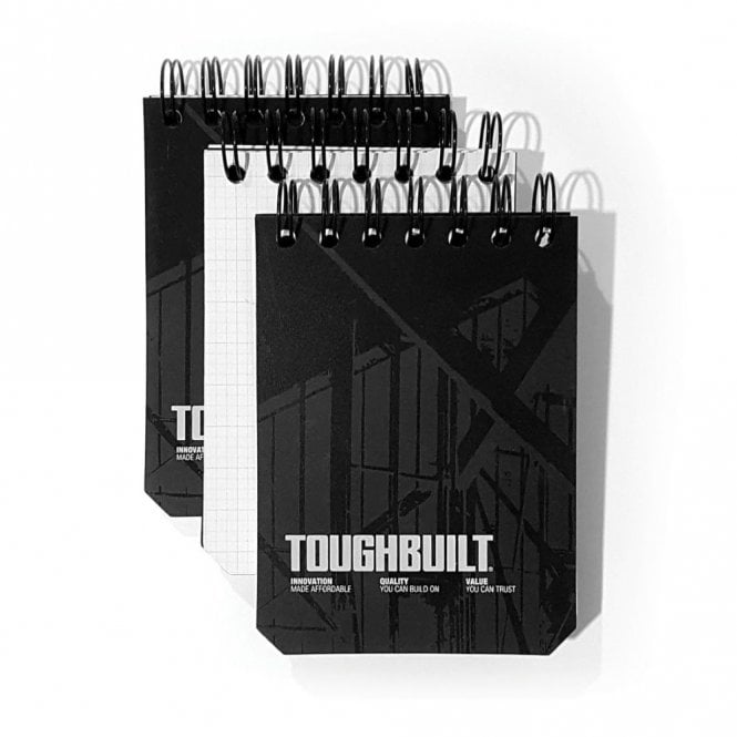 ToughBuilt Small Grid Notebooks - Pack of 3