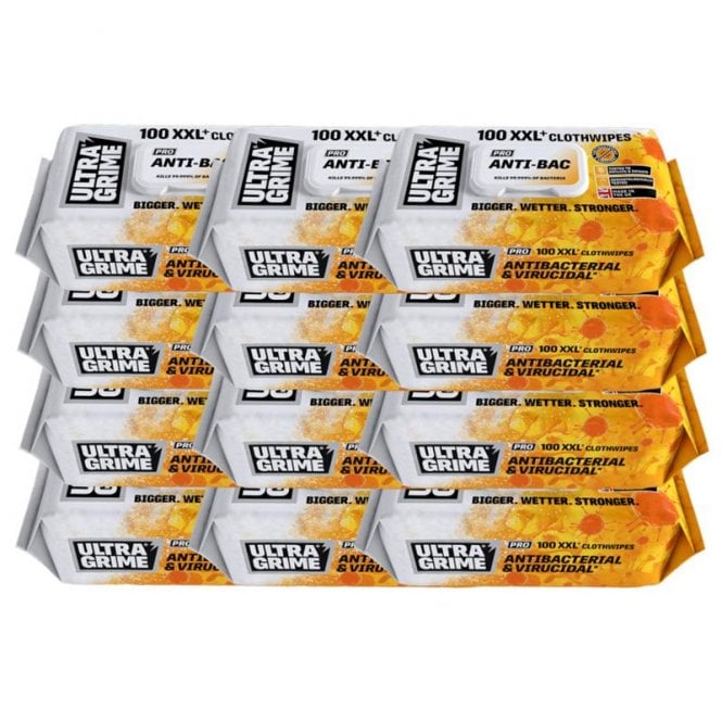 Uniwipe 12x UltraGrime PRO XXL+ Antibacterial Clothwipes 
