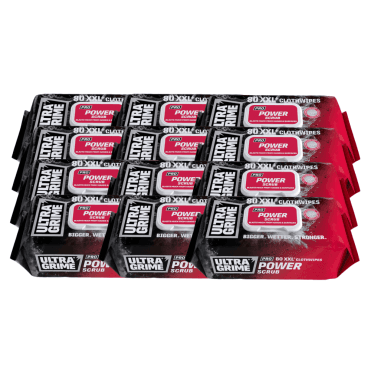 12x UltraGrime PRO XXL+ Power Scrub Clothwipes 