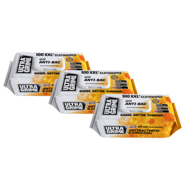 3x UltraGrime PRO XXL+ Antibacterial Clothwipes 