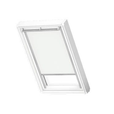 White Manual Blackout Blind, Aluminium Channels
