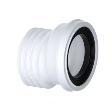 20mm Offset WC Toilet Pan Connector White 4" (110mm) - PP0003