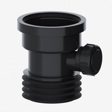 4" Straight 1 1/2" Boss Drain Connector (Black)