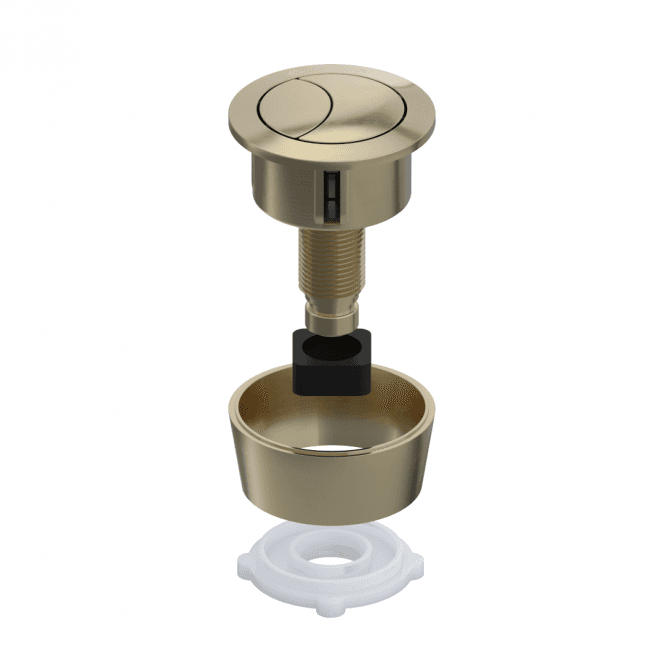 Viva Sanitary Brushed Brass Universal Adjustable Dual Flush Push Button - UNI/SBBB